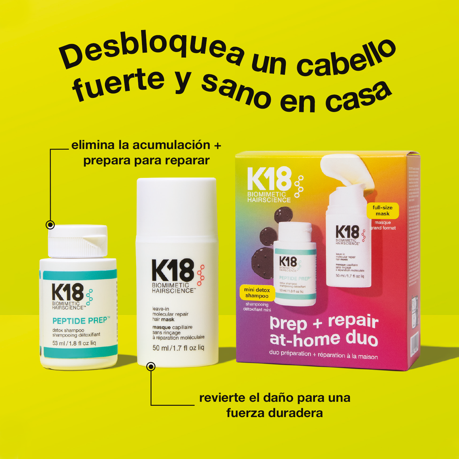 SET PREP + REPAIR AT HOME DUO (DÚO MASCARILLA CAPILAR Y SHAMPOO DESINTOXICANTE)
